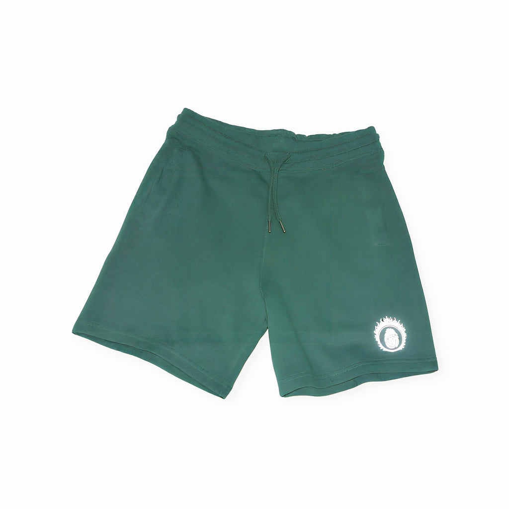 YORT Bayberry Green and reflective logo’d Supima Cotton shorts.
