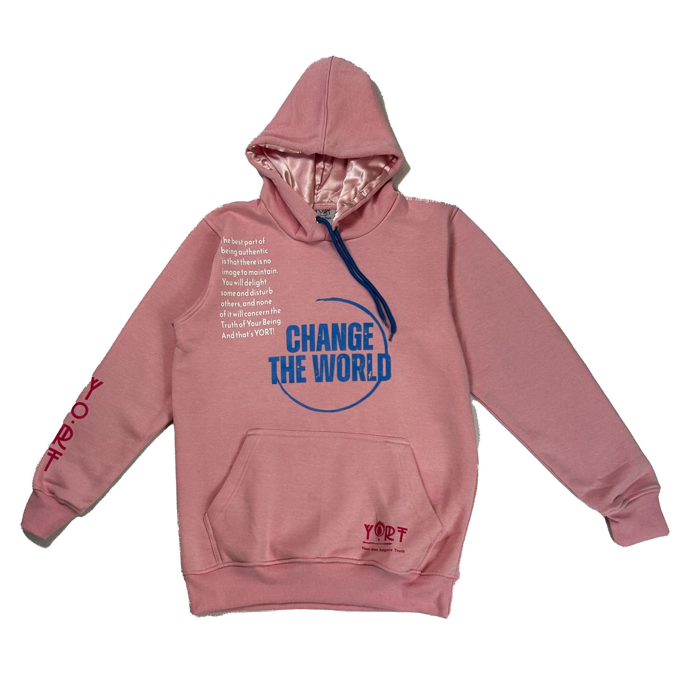 Pink and Cyan YORT Change The World Hoodie