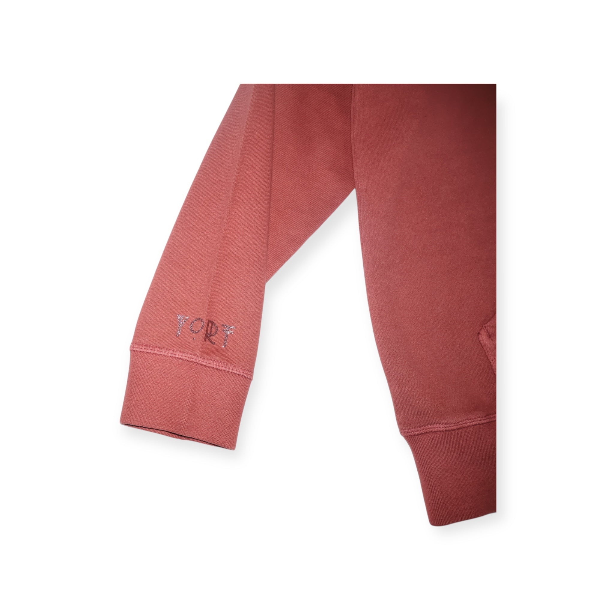 YORT ROSE GLITTERED LOGO HOODIE