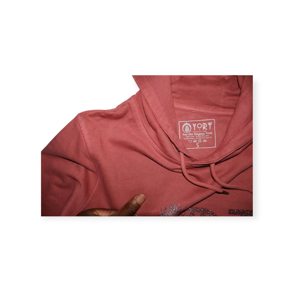 YORT ROSE GLITTERED LOGO HOODIE