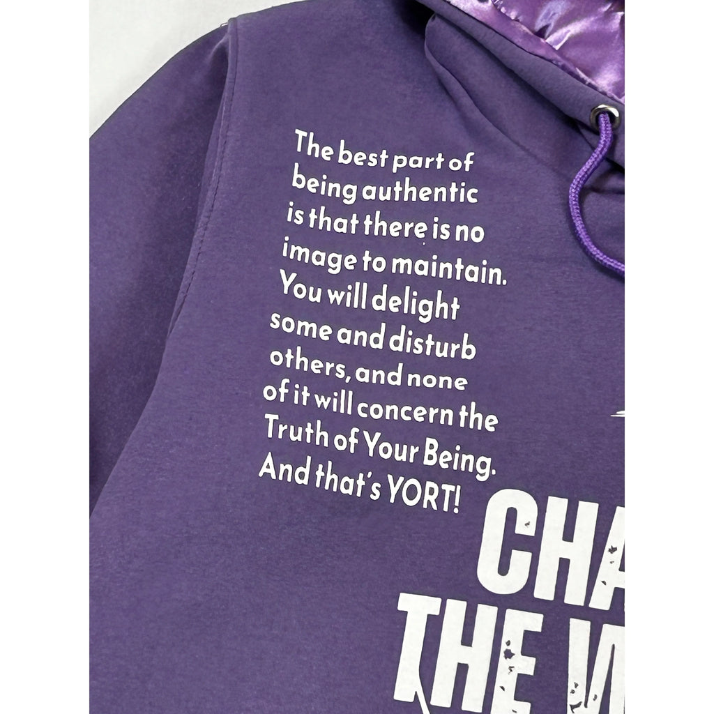Purple On Purple YORT Change The World Hoodie