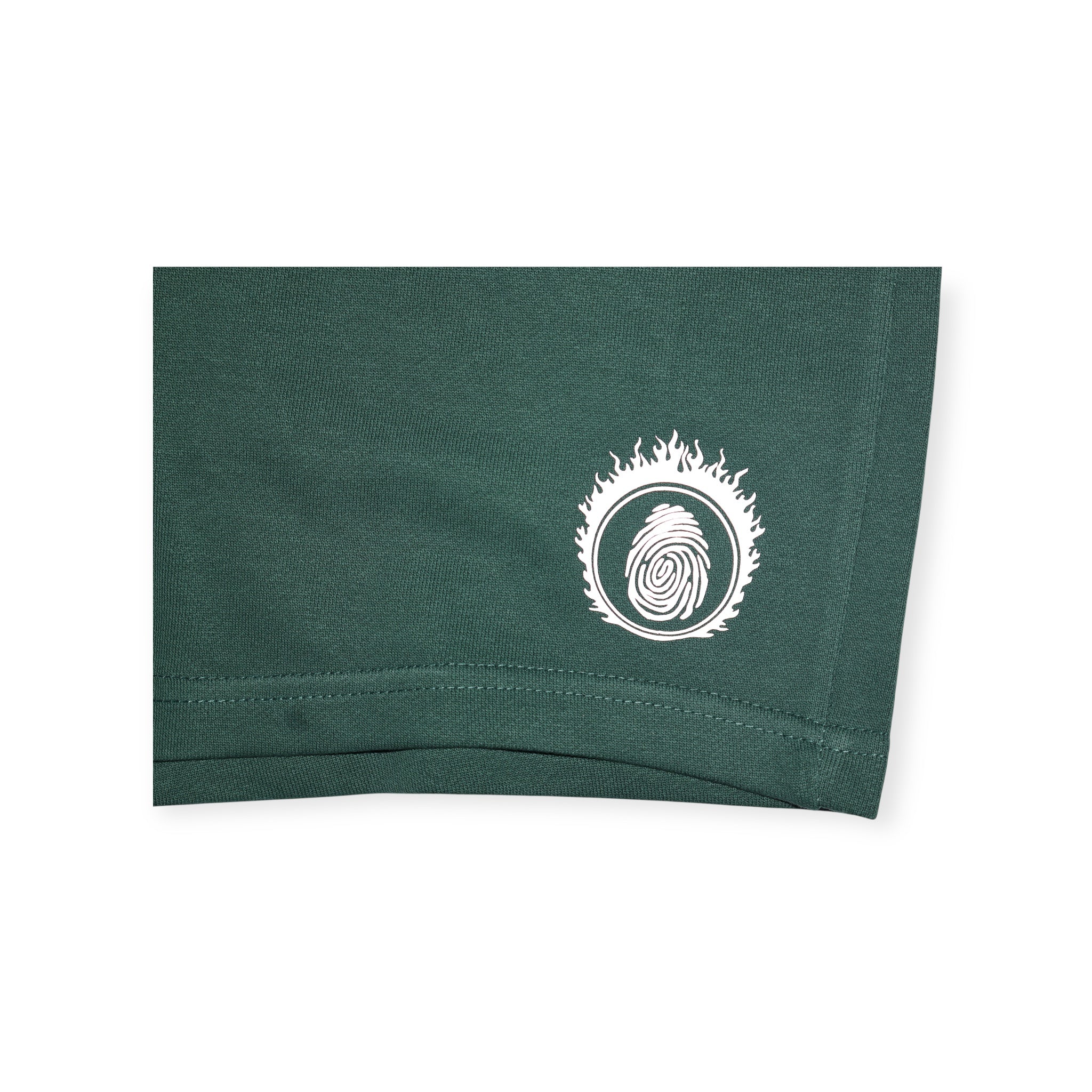 YORT Bayberry Green and reflective logo’d Supima Cotton shorts.