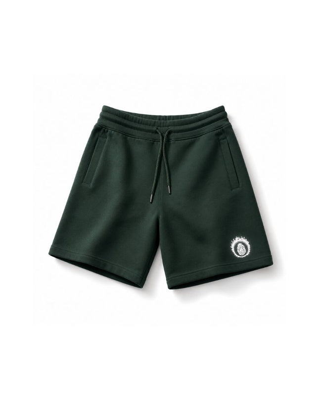 YORT Bayberry Green and reflective logo’d Supima Cotton shorts.