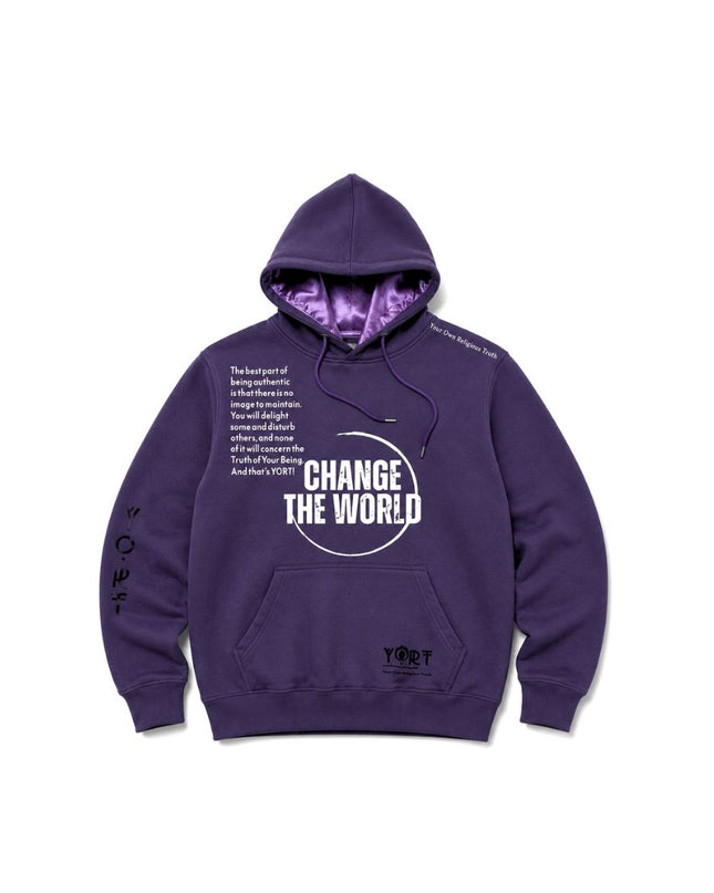 Purple On Purple YORT Change The World Hoodie