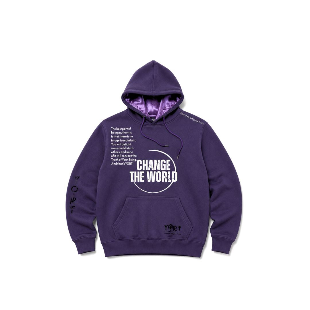 Purple On Purple YORT Change The World Hoodie