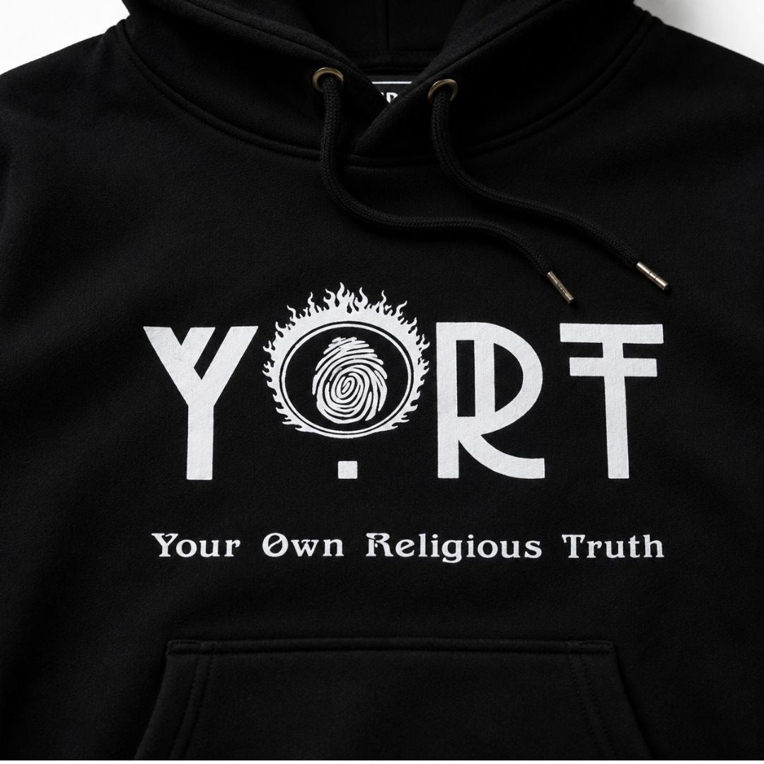 Black YORT Hoodie Reflective Logo