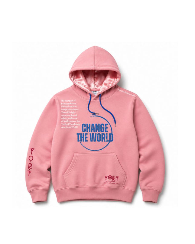 Pink and Cyan YORT Change The World Hoodie