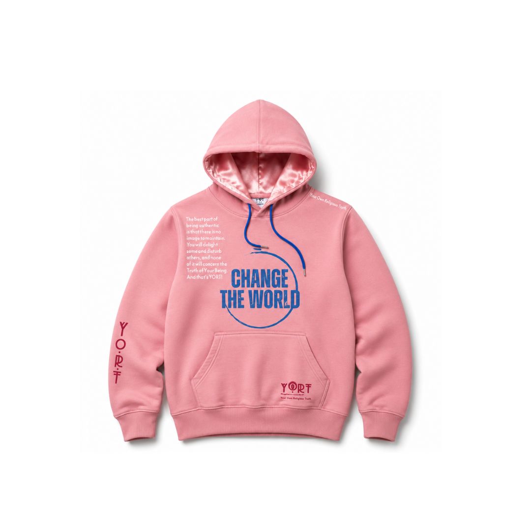 Pink and Cyan YORT Change The World Hoodie